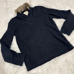 Stephen Schneider Fur Lined VNeck long sleeve pull over cotton sweater size 4